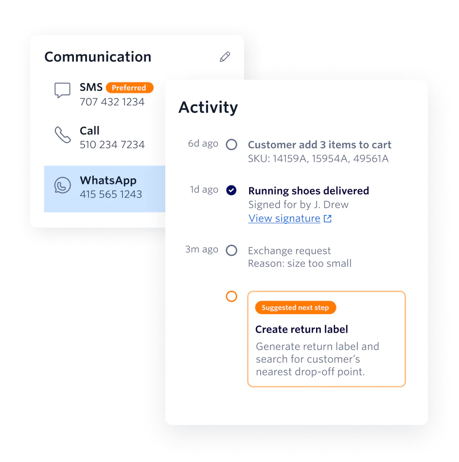 Flex UI supporting sales outreach through the channels customers prefer: SMS, voice calls, WhatsApp