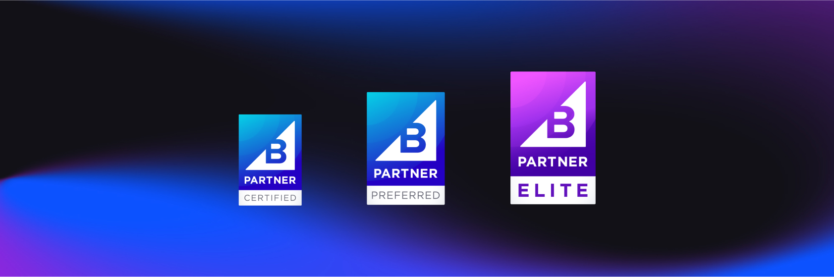 Illustration mesh gradient logos bigcommerce partner certified preferred elite